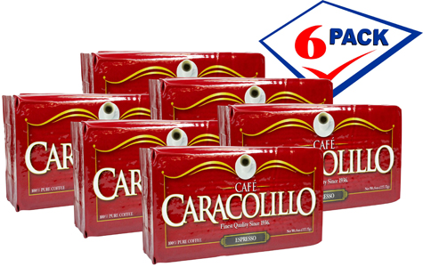 Caracolillo Cuban coffee 8 oz. Pack of 6.